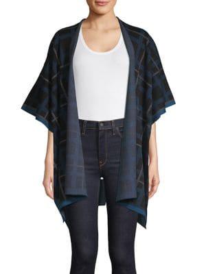 Anne Klein Plaid Open-front Cardigan