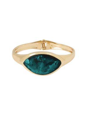 Robert Lee Morris Collection Raising Arizona Green Patina And Crystal Hinge Bracelet