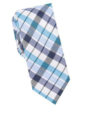 Tallia Orange Essex Plaid Tie