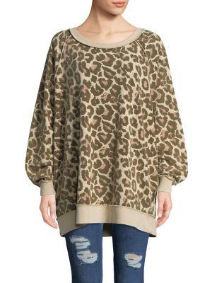 Free People Leopard-print Cotton Sweater