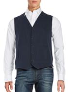 Black Brown Cotton-blend V-neck Vest