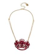 Betsey Johnson Semi-precious Stone & Crystal Roses Statement Necklace