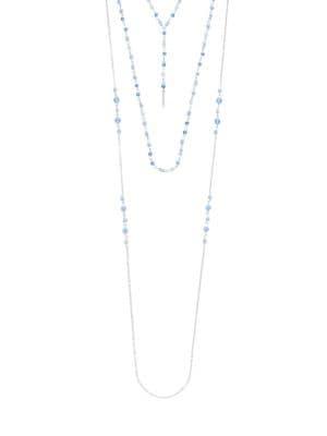 Design Lab Silvertone Beaded Layered Necklace