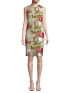 Calvin Klein Petite Embroidered Floral Sheath Dress