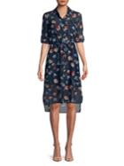 Jones New York Floral Button Front Shirt Dress