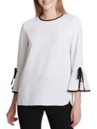 Calvin Klein Plus Self-tie Bell-sleeve Top