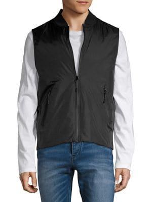 Black Brown Zip-up Puffer Vest