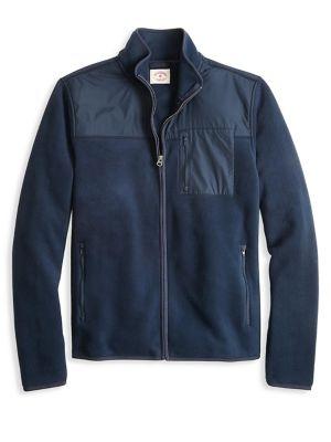 Brooks Brothers Red Fleece Mixed-media Full-zip Polar Fleece Jacket