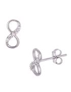 Lord & Taylor Sterling Silver And Cubic Zirconia Infinity Stud Earrings