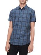 Calvin Klein Plaid Short-sleeve Button-down Shirt