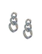 Nadri Crystal Accented Chainlink Drop Stud Earrings