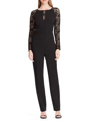 Lauren Ralph Lauren Jersey Lace-sleeve Jumpsuit