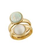 Lucky Brand Golden Hour Set Of Two Crystal Statement Rings