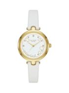 Kate Spade New York Holland Stainless Steel, Crystal & Leather-strap 3-hand Watch