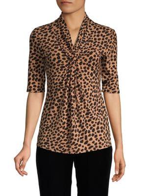 Premise Pebble-print Knot-front Top