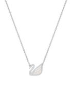 Iconic Swarovski Crystal & Pearl Swan Pendant Necklace