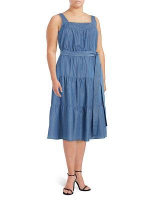 Michael Michael Kors Plus Tiered Midi Dress