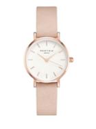 Rosefield The Small Edit Round Leather-strap Watch