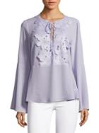 Michael Michael Kors Floral Lace-up Kimono Blouse