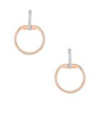 Roberto Coin Classic Parisienne Small Circle Diamond, 18k White Gold And 18k Rose Gold Earrings