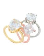 Jessica Simpson Set Of Three Crystal Stacking Rings