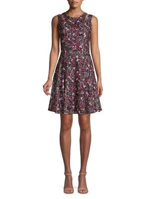 Gabby Skye Floral Sleeveless A-line Dress
