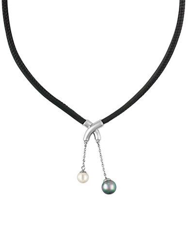 Majorica New Isla 7-9mm Pearl & Leather Necklace