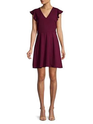 Wayf V-neck Flutter-sleeve Dress