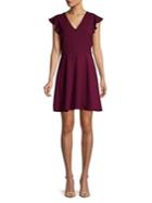 Wayf V-neck Flutter-sleeve Dress