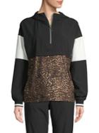 Calvin Klein Performance Leopard Printed Half-zip Pullover Jacket