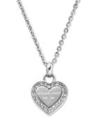 Michael Kors Heritage Hearts Pave Logo Pendant Necklace/silvertone