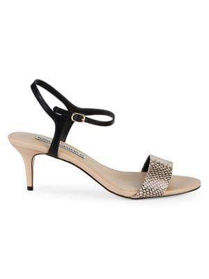 Karl Lagerfeld Paris Demas Snakeskin Leather Slingback Sandals