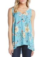 Karen Kane Pleated-front Floral Top