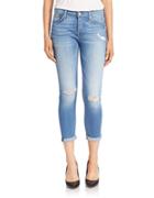 7 For All Mankind Distressed Cropped Jeans