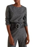 Mango Textured Herringbone Top