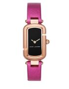 Marc Jacobs Rose Goldtone Stainless Steel And Metallic Leather Two-hand Analog Watch