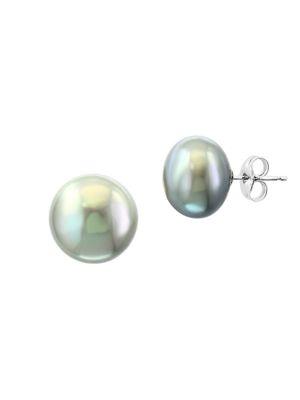 Effy 14k White Gold & 11-12mm Pearl Stud Earrings