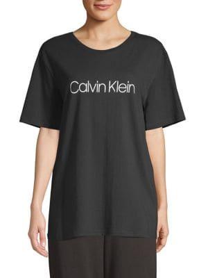 Calvin Klein Monogram Logo Cotton Crewneck Tee