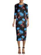 Diane Von Furstenberg Saihana Floral Print Midi Dress