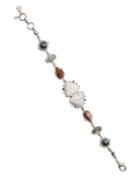 Lucky Brand Silvertone Stone Link Bracelet