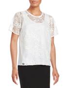 T Tahari Marley Lace-accented Top