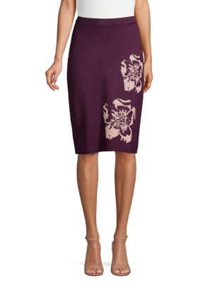 Calvin Klein Floral Knit Pencil Skirt