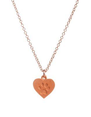 Dogeared Sterling Silver & 14k Rose Gold Dipped Paw Necklace