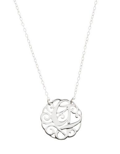 Lord & Taylor Sterling Silver G Initial Pendant Necklace