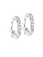 Adina Reyter Core Sterling Silver & Pave Diamond Huggie Hoop Earrings