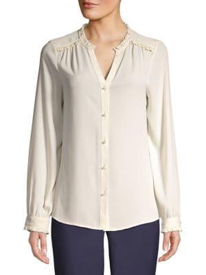Karl Lagerfeld Paris Ruffled Chiffon Blouse