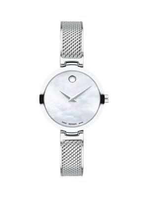Movado Amika Stainless Steel & Mesh Bangle Watch