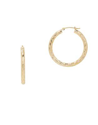 Lord & Taylor 14k Yellow Gold Round Hoop Earrings