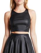 Bcbgeneration Faux Leather Sleeveless Crop Top