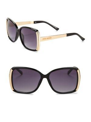 Steve Madden 55mm Embellished Square Sunglasses